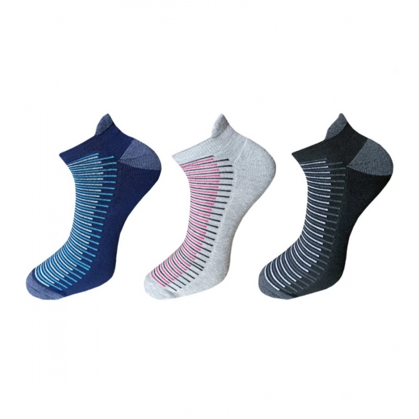 Dropship 3_Pair Set Unisex Casual Cotton Striped Ankle Length Socks (Multicolor)