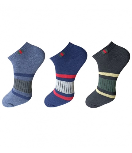 3_Pair Set Unisex Casual Cotton Printed Ankle Length Socks (Multicolor)