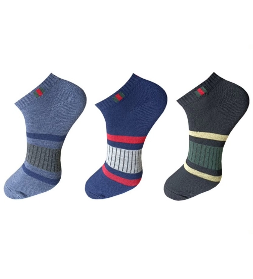 3_Pair Set Unisex Casual Cotton Printed Ankle Length Socks (Multicolor)