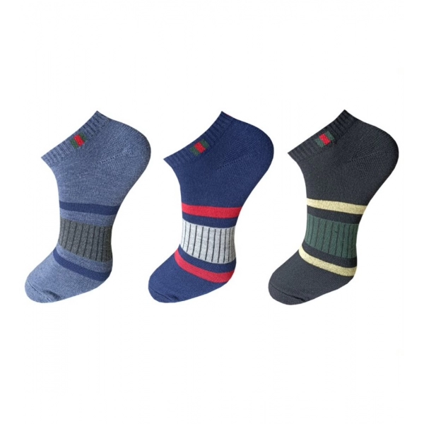 Dropship 3_Pair Set Unisex Casual Cotton Printed Ankle Length Socks (Multicolor)