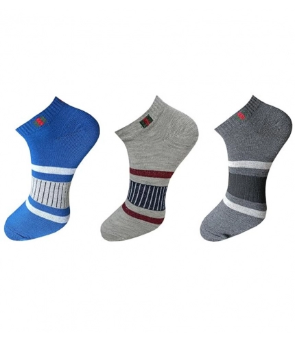 3_Pair Set Unisex Casual Cotton Printed Ankle Length Socks (Multicolor)