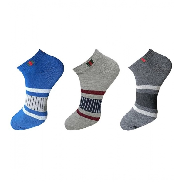 Dropship 3_Pair Set Unisex Casual Cotton Printed Ankle Length Socks (Multicolor)