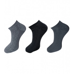 3_Pair Set Unisex Casual Cotton Printed Ankle Length Socks (Multicolor)