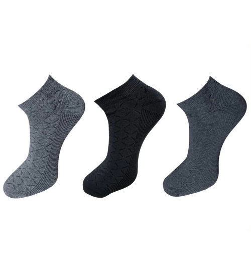 3_Pair Set Unisex Casual Cotton Printed Ankle Length Socks (Multicolor)