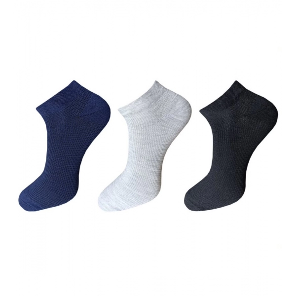 Dropship 3_Pair Set Unisex Casual Cotton Solid Ankle Length Socks (Multicolor)