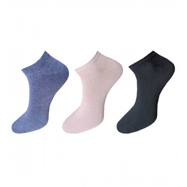 Dropship 3_Pair Set Unisex Casual Cotton Solid Ankle Length Socks (Multicolor)