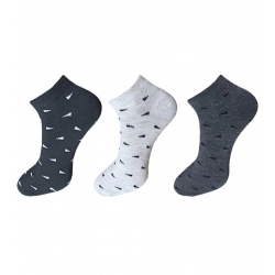 3_Pair Set Unisex Casual Cotton Printed Ankle Length Socks (Multicolor)