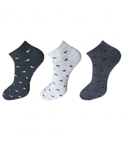 3_Pair Set Unisex Casual Cotton Printed Ankle Length Socks (Multicolor)