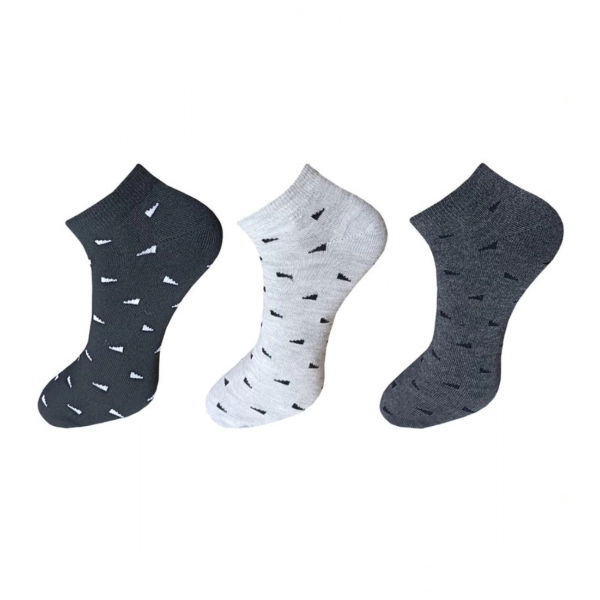 Dropship 3_Pair Set Unisex Casual Cotton Printed Ankle Length Socks (Multicolor)