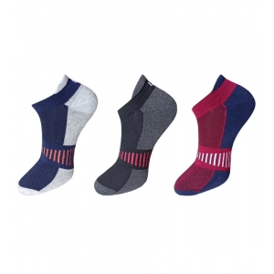 Generic 3_Pair Set Unisex Casual Cotton Striped Ankle Length Socks (Multicolor)