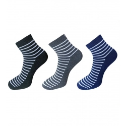 3_Pair Set Unisex Casual Cotton Printed Ankle Length Socks (Multicolor)