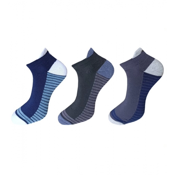 Dropship 3_Pair Set Unisex Casual Cotton Printed Ankle Length Socks (Multicolor)