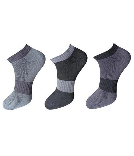 3_Pair Set Unisex Casual Cotton Solid Ankle Length Socks (Multicolor)