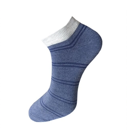 3_Pair Set Unisex Casual Cotton Striped Ankle Length Socks (Multicolor)