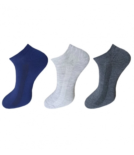 3_Pair Set Unisex Casual Cotton Solid Ankle Length Socks (Multicolor)