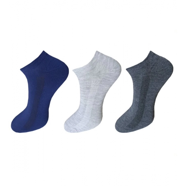 Dropship 3_Pair Set Unisex Casual Cotton Solid Ankle Length Socks (Multicolor)