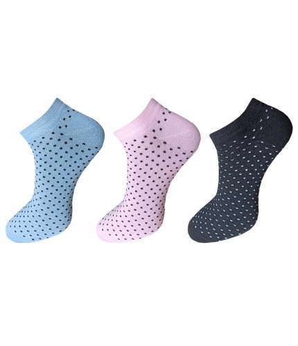 3_Pair Set Unisex Casual Cotton Printed Ankle Length Socks (Multicolor)