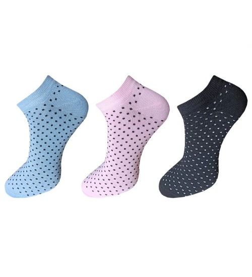 3_Pair Set Unisex Casual Cotton Printed Ankle Length Socks (Multicolor)