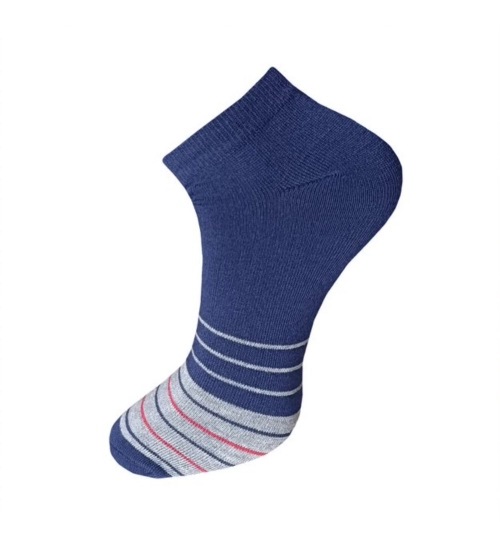 3_Pair Set Unisex Casual Cotton Striped Ankle Length Socks (Multicolor)