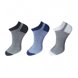 3_Pair Set Unisex Casual Cotton Striped Ankle Length Socks (Multicolor)