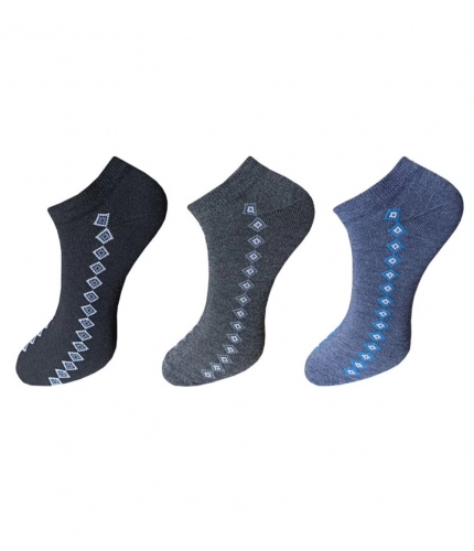 3_Pair Set Unisex Casual Cotton Printed Ankle Length Socks (Multicolor)