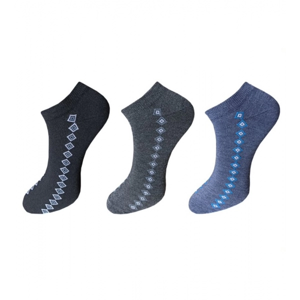 Dropship 3_Pair Set Unisex Casual Cotton Printed Ankle Length Socks (Multicolor)