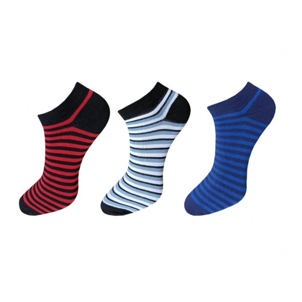 Dropship 3_Pair Set Unisex Casual Cotton Striped Ankle Length Socks (Multicolor)