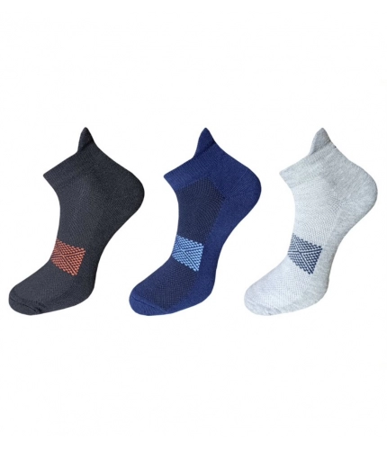 3_Pair Set Unisex Casual Cotton Printed Ankle Length Socks (Multicolor)