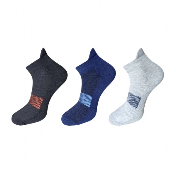 Dropship 3_Pair Set Unisex Casual Cotton Printed Ankle Length Socks (Multicolor)