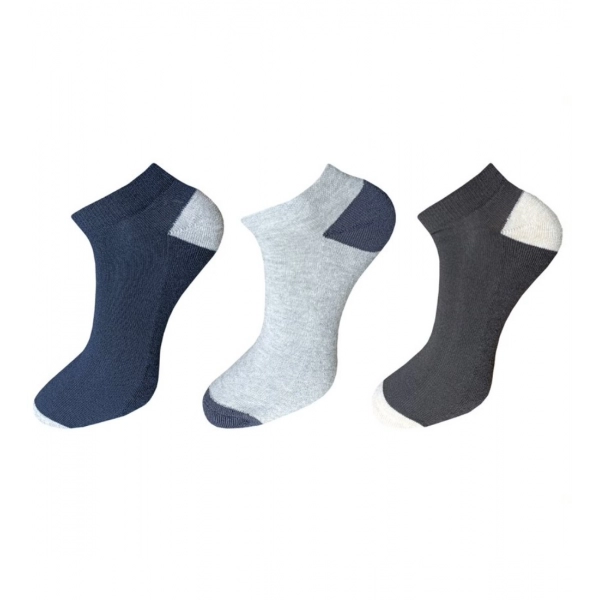 Dropship 3_Pair Set Unisex Casual Cotton Solid Ankle Length Socks (Multicolor)