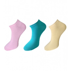 3_Pair Set Unisex Casual Cotton Solid Ankle Length Socks (Multicolor)