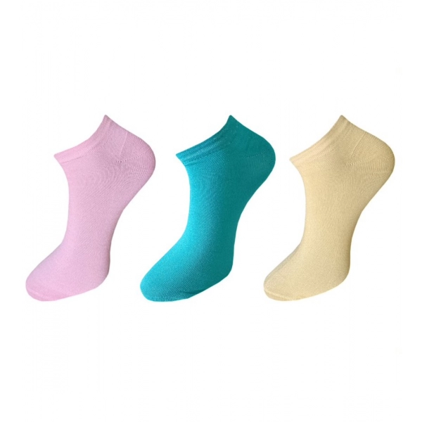 Dropship 3_Pair Set Unisex Casual Cotton Solid Ankle Length Socks (Multicolor)