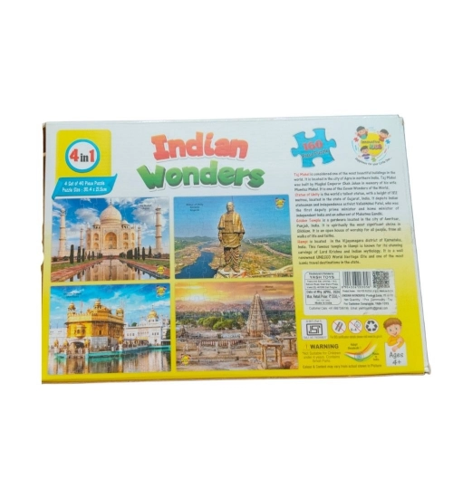 160_Pcs Set Indian Wonders Puzzle  |   Cardboard  |   Educational Toys| 3+ Years