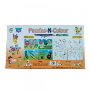 2 In 1 Puzzle & Colors Vegetable |   Cardboard  |   Educational Toys| 3+ Years