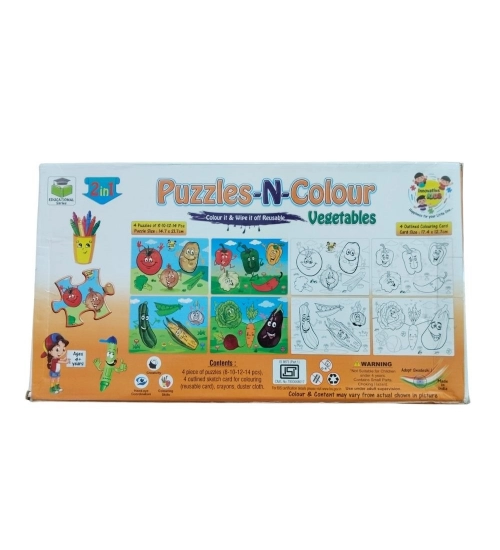 2 In 1 Puzzle &amp; Colors Vegetable |   Cardboard  |   Educational Toys| 3+ Years