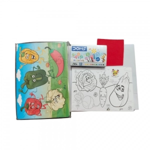 2 In 1 Puzzle & Colors Vegetable |   Cardboard  |   Educational Toys| 3+ Years