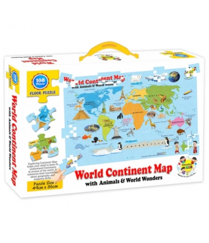 World Continent Map | Cardboard | Educational Toys | 3+ Years