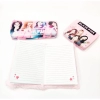 Dropship 3 in 1 Black Pink BTS Stationery Set With 2 Pouchs And 1 Packet Dairy | Soft Furr | Stationery | 5+ Years