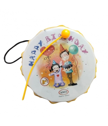 Happy BirthDay Theme Printed Musical Dhol | Plastic Toys| 6+ Months