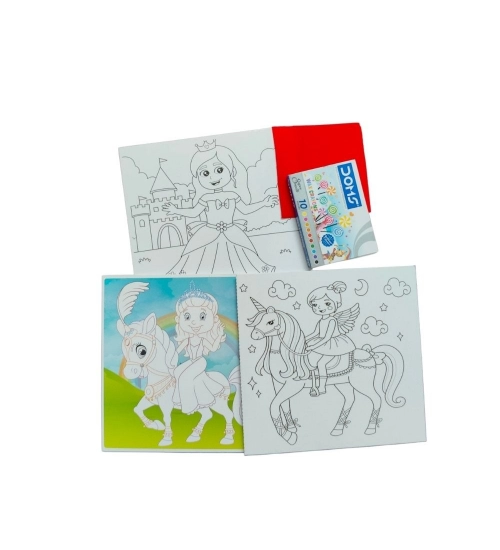 Fun With Coloring Board-Princess | Cardboard | Educational Toys| 3+ Years Fun With Coloring Board-Princess | Cardboard | Educational Toys| 3+ Years