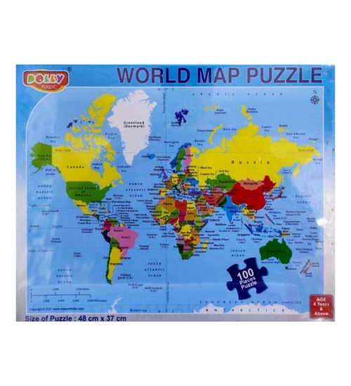 World Map Puzzle | Cardboard | Educational Toys | 3+ Years