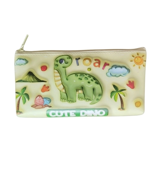 Cute Dino Pencil Pouch |   Canvas  |   Stationery | 3+ Years