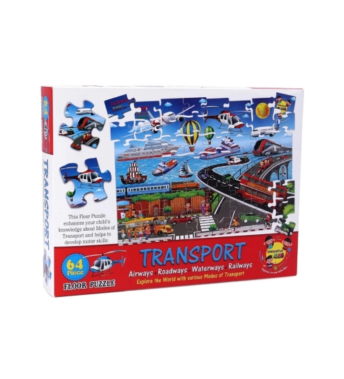 64_Pcs Set Transport Puzzle | Cardboard | Educational Toys | 4+ Years