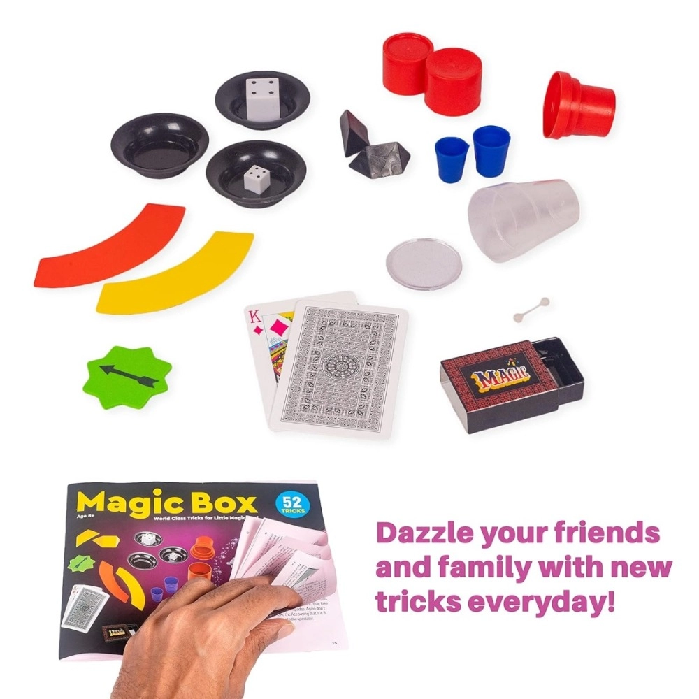 Magician Tricks Magic Box | Cardboard, Plastic | Educational Toys | 3+ Years Magician Tricks Magic Box | Cardboard, Plastic | Educational Toys | 3+ Years