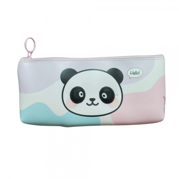Dropship Pack Of_2 Panda Cartoon Printed Pencil Pouch |   Canvas  |   Stationery | 3+ Years