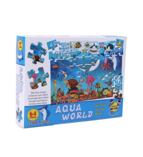 64_Pcs Set Aqua World Puzzle | Cardboard | Educational Toys | 4+ Years