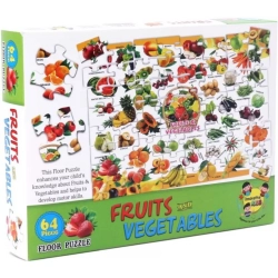 64_Pcs Set Fruits and Vegetables Puzzle | Cardboard | Educational Toys | 4+ Years