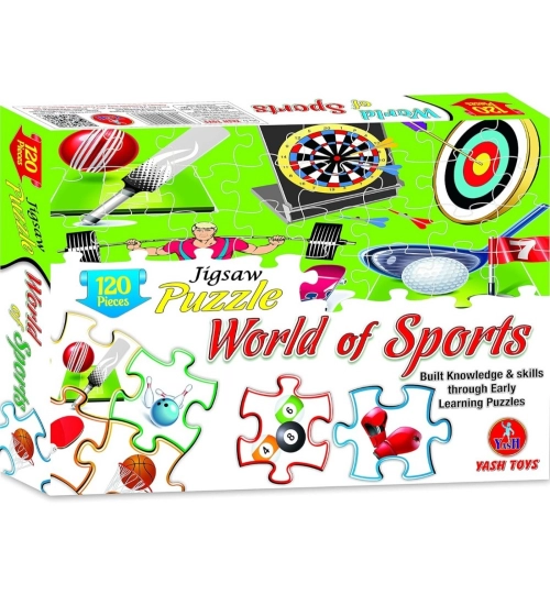120_Pcs Jigsaw Puzzle World Of Sports| Cardboard | Educational Toys | 4+ Years