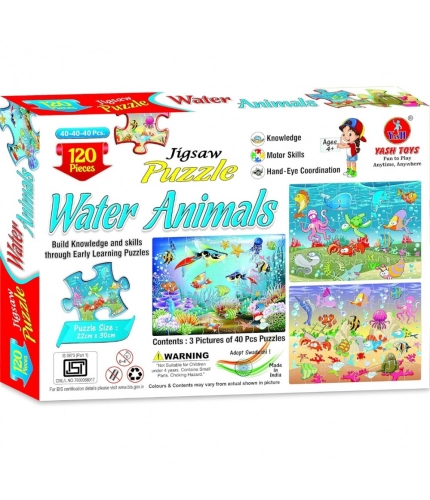 120_Pcs Jigsaw Puzzle Water Animals Set | Cardboard | Educational Toys | 4+ Years 120_Pcs Jigsaw Puzzle Water Animals Set | Cardboard | Educational Toys | 4+ Years
