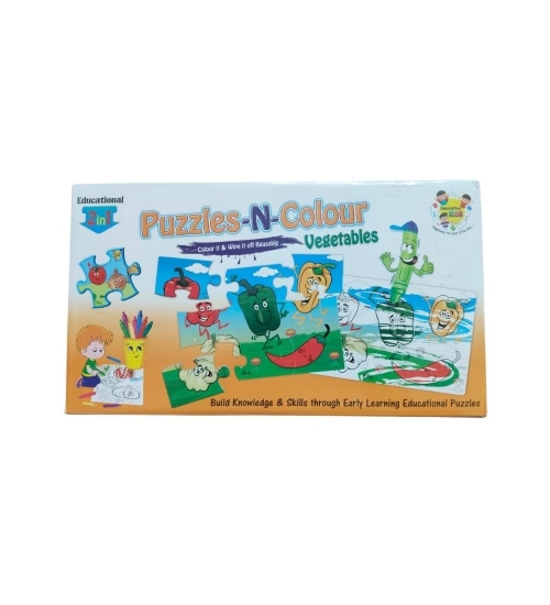 2 In 1 Puzzle &amp; Colors Vegetable |   Cardboard  |   Educational Toys| 3+ Years
